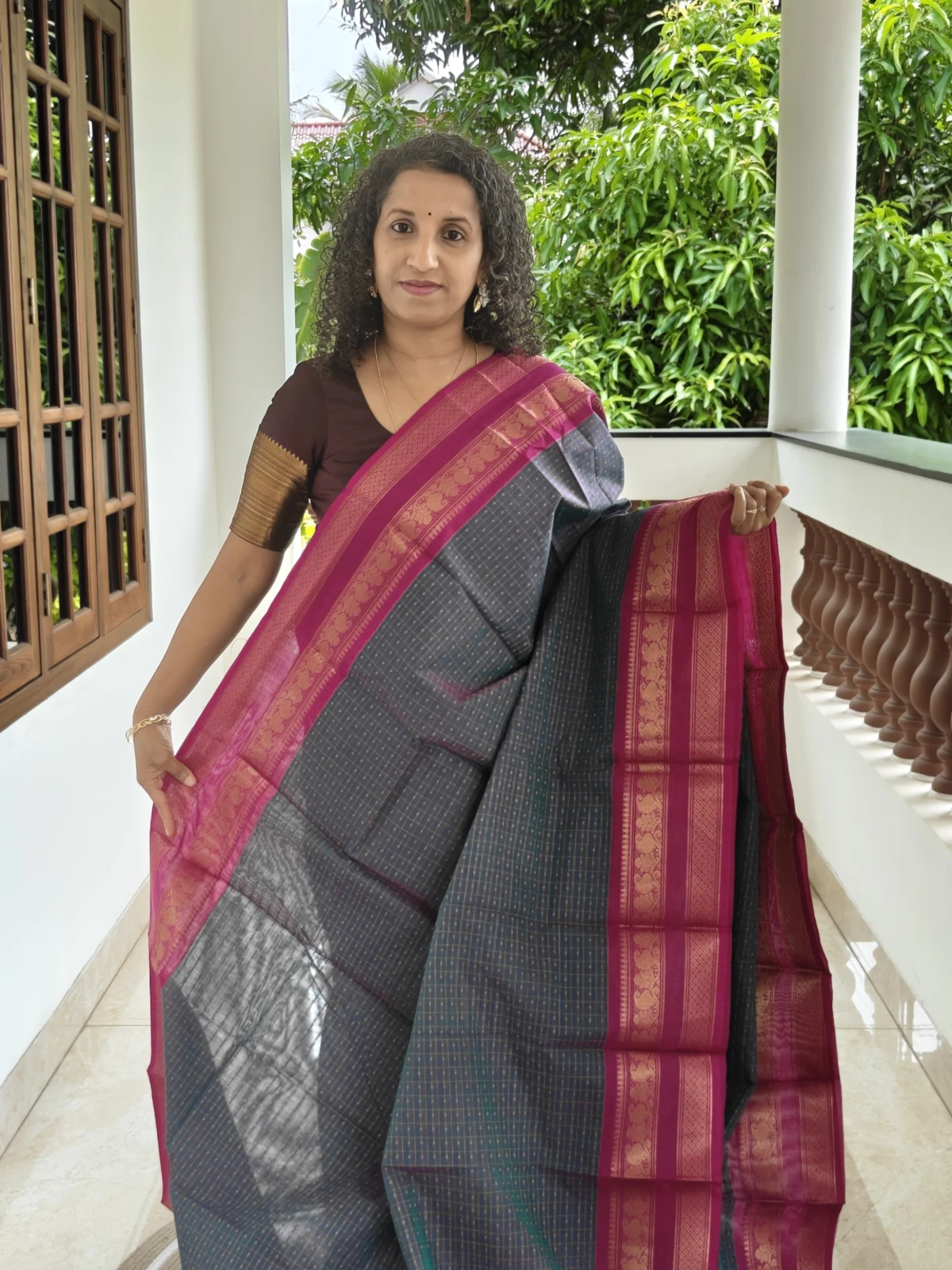 Kanchi Cotton Blue And Rani Pink Pkc007 2(2)